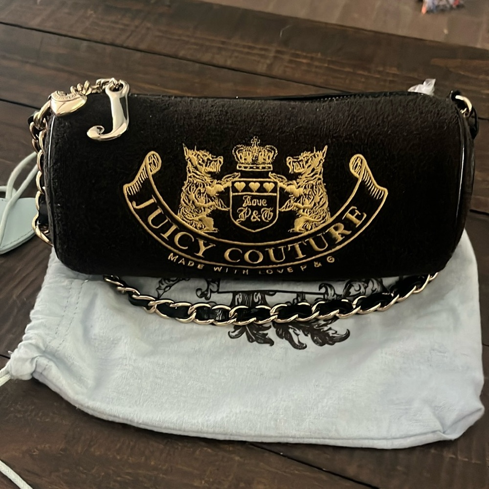 Vintage Juicy Couture Rare P&G Velour Scottie Dogs Once Upon A Time Barrel Bag - Picture 3 of 17